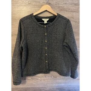 LLBean Jacket Women Sz L Cardigan Academia Cabincore Gorpcore Vintage Button-Up